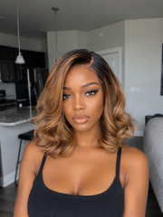 I AM... honey — Perruque bob bodywave blond miel glueless